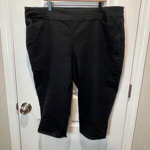 Croft & Barrow Womens Plus Effortless Stretch Capri Pants Black Size 22W